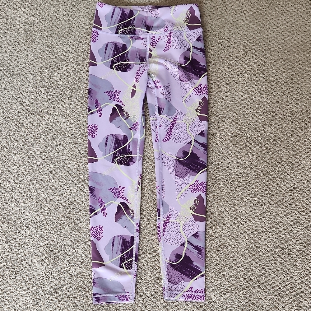 Purple Patterned Kids Leggings